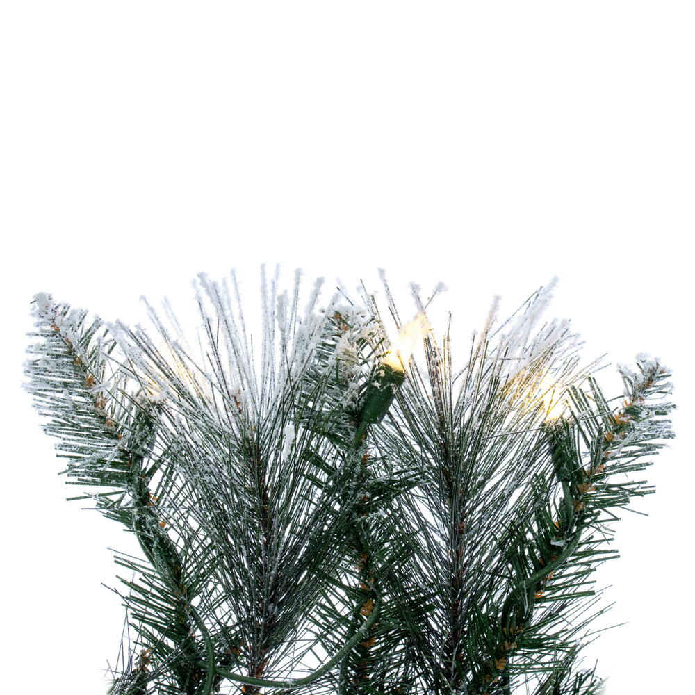 Vickerman 30" Flocked Jackson Pine Artificial Pre-Lit Wreath with Warm White Lights and 165 PVC Tips