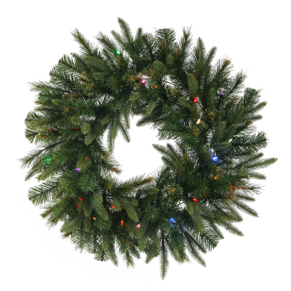 Vickerman 30" Cashmere Artificial Christmas Wreath Multi-Colored Battery Operated LED Lights