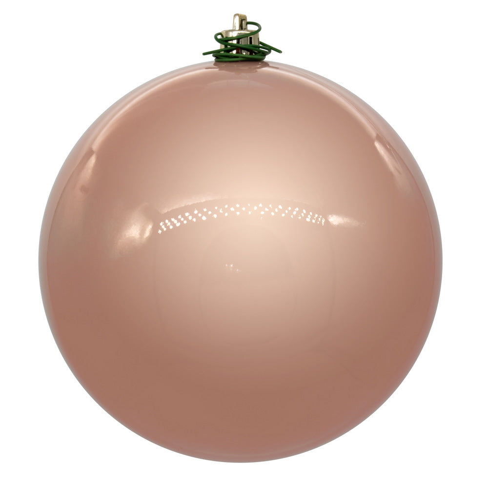 Vickerman 6" Rose Gold Pearl UV Drilled Ball Ornament 4 per bag.