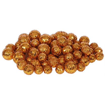 Vickerman 20MM/25MM/30MM Burnish Orange Glitter Polystyrene Ball Christmas Ornament 72 per Bag