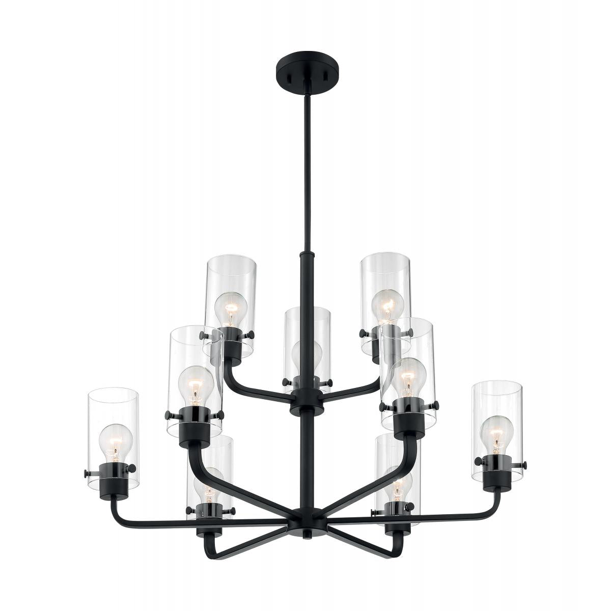 Satco Nuvo Sommerset 5-9 Light Chandelier With Clear Glass