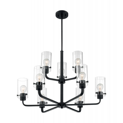 Satco Nuvo Sommerset 5-9 Light Chandelier With Clear Glass