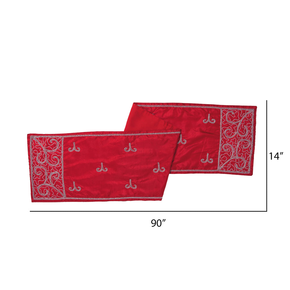 Vickerman Decorative 14" x 90" Filigree Scroll Table Runner