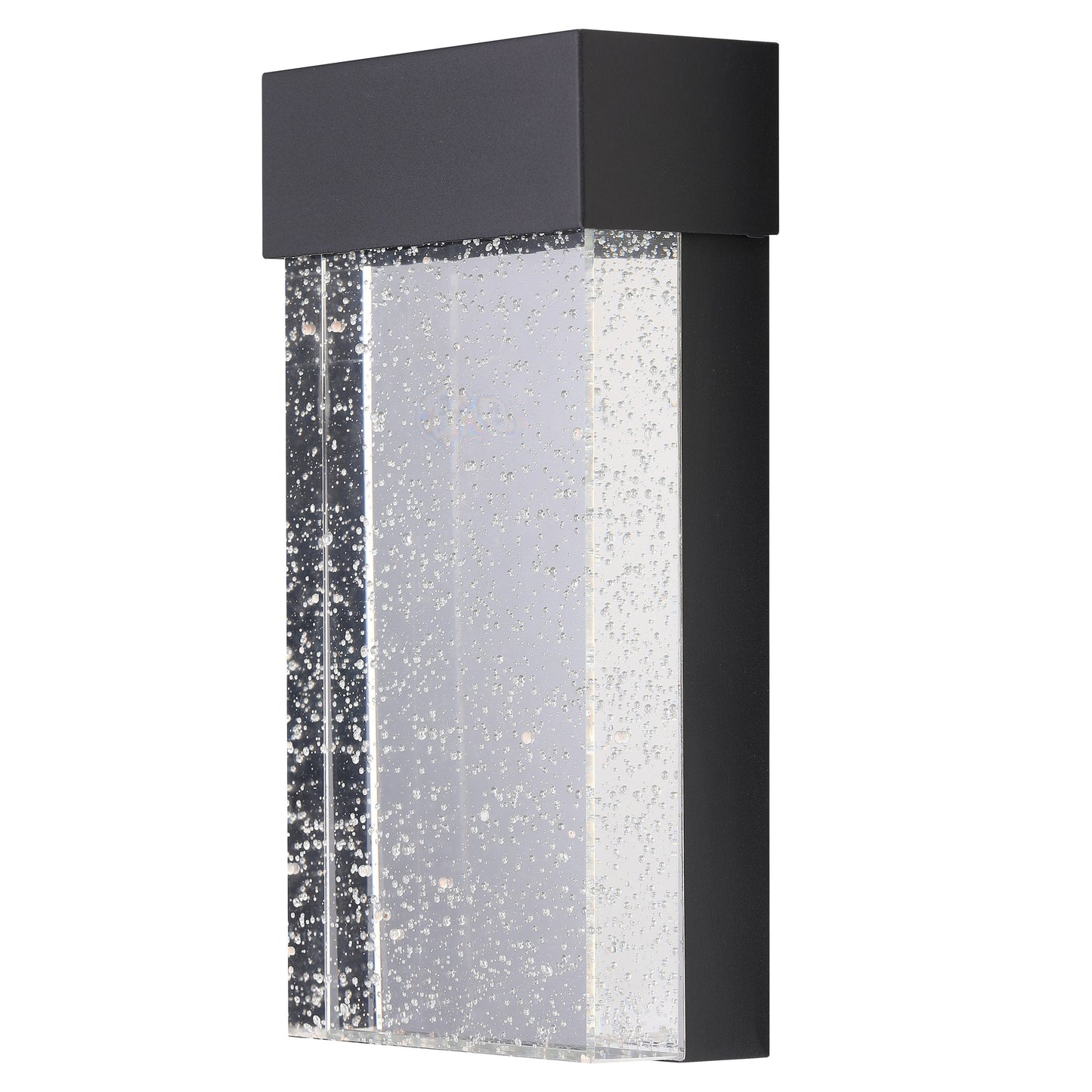 ASD Lighting LED Outdoor Wall Sconce 10" 10W CCT Selectable 3000/4000/5000K Dimmable Clear Seeded Glass, Black ETL