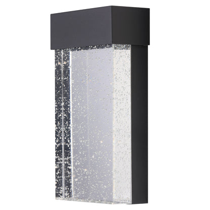 ASD Lighting LED Outdoor Wall Sconce 10" 10W CCT Selectable 3000/4000/5000K Dimmable Clear Seeded Glass, Black ETL