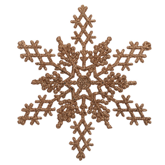 Vickerman 6.25" Rose Gold Glitter Snowflake Christmas Ornament 12 per Box