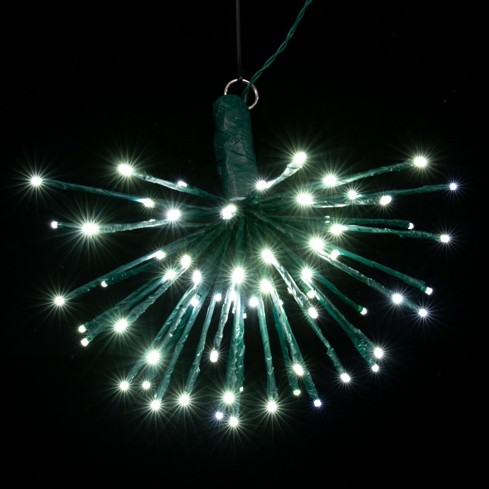 Vickerman 80Lt x 16" Green Starburst Pure White 5mm Twinkle LED Lights.