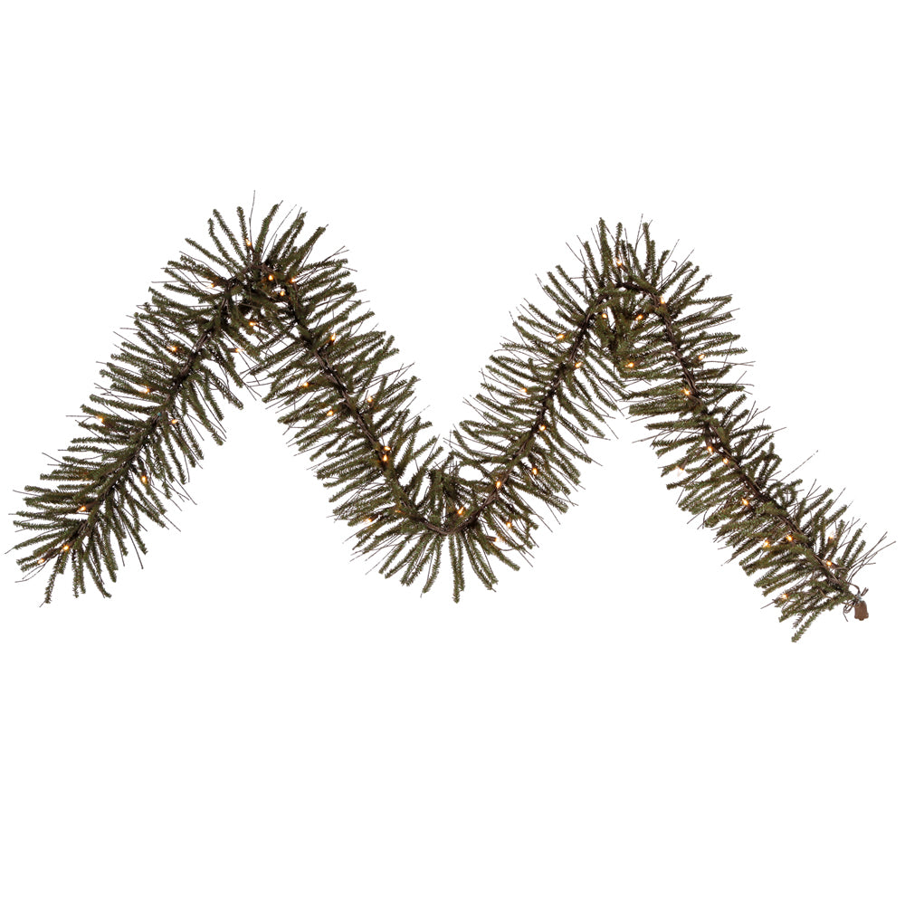 Vickerman 9' Vienna Twig Artificial Christmas Garland Clear Dura-lit Incandescent Mini Lights