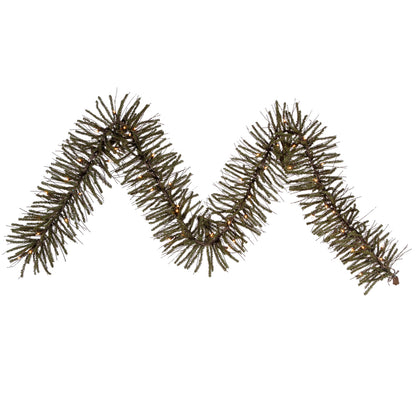 Vickerman 9' Vienna Twig Artificial Christmas Garland Clear Dura-lit Incandescent Mini Lights