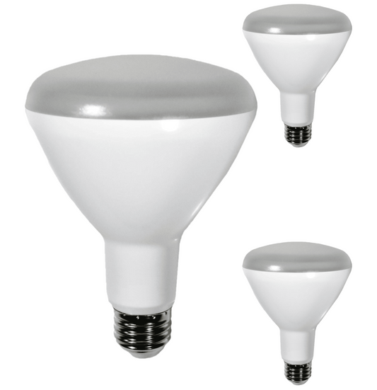 Damar BR30 LED Flood Light Bulb 8W 650 Lumen E26 Medium Base 3500K Neutral White for Interior Home Decor Kitchen Recessed Can Light Bulbs 120V 110° Beam Angle Dimmable White Finish Pack of 3