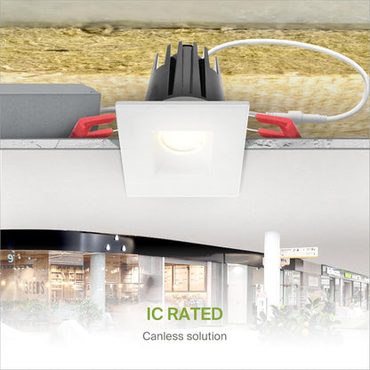 ASD Lighting LED Downlight Square 1inch 7W 120V Triac 2700/3000/3500/4000/5000K White ETL Energy Star