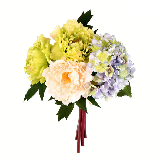 Vickerman 11" Artificial Blue Hydangea Peony Bouquet.