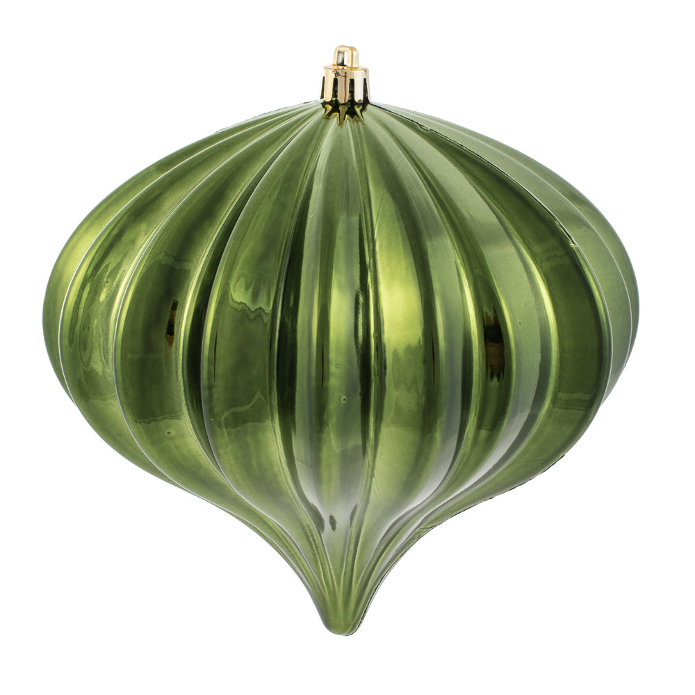 Vickerman 5.7" Moss Green Shiny Onion Christmas Ornament UV treated Set of 3