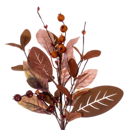 Vickerman 5' Green Brown Artificial Leaf Garland.