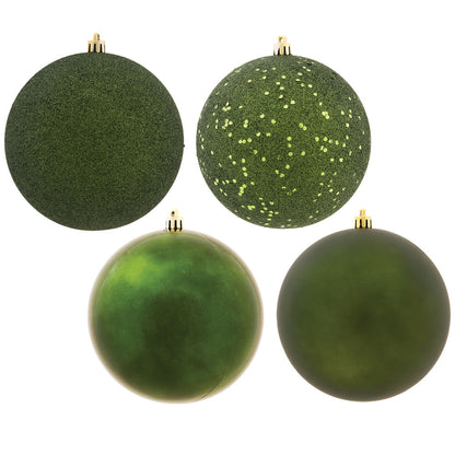 Vickerman 2.75" Moss Green 4-Finish Ball Ornament Assortment 20 per Box