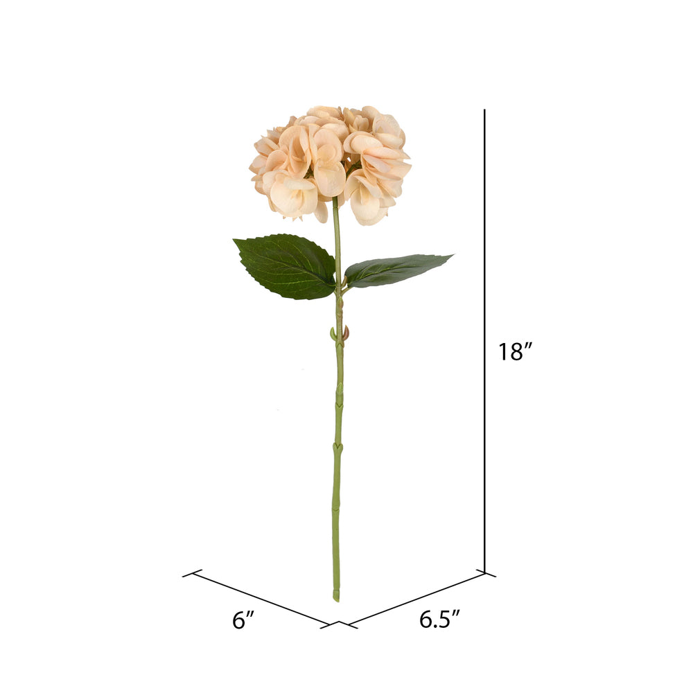 Vickerman 18" Artificial Beige Hydrangea Spray.  There are 4 pieces per pack.