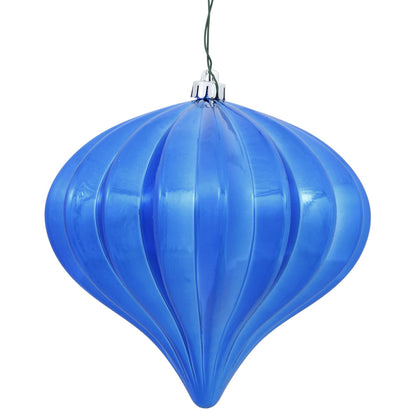 Vickerman 5.7" Blue Shiny Onion Christmas Ornament UV treated Set of 3