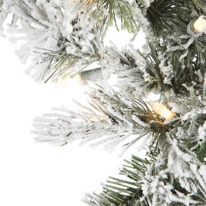Vickerman 36" Flocked Kiana Artificial Christmas Wreath Warm White Dura-Lit® LED Mini Lights
