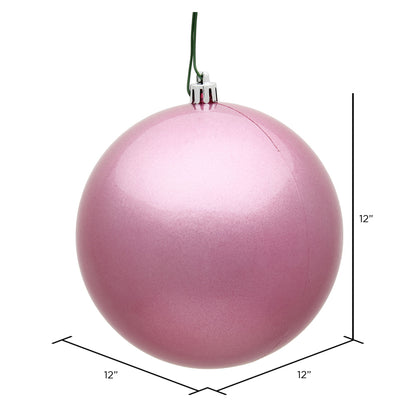 Vickerman 12" Pink Candy Ball Ornament