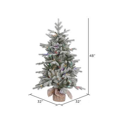 Vickerman 48" Frosted Sable Pine Artificial Christmas Tree Multi-Colored Dura-Lit® LED Lights.