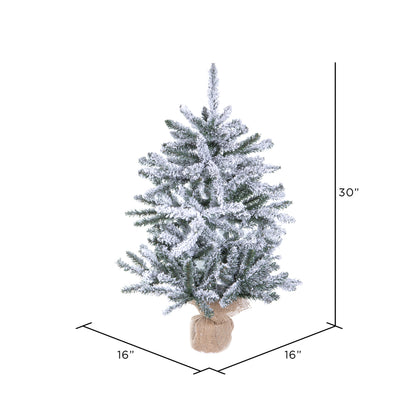 Vickerman 30" Flocked Anoka Pine Artificial Christmas Tree Unlit