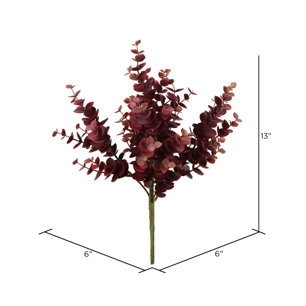 Vickerman 13" Artificial Burgundy Jade Leaf Spray. Includes 4 sprays per pack.