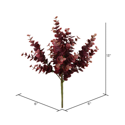Vickerman 13" Artificial Burgundy Jade Leaf Spray. Includes 4 sprays per pack.