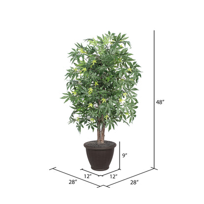 Vickerman 4' Artificial Japanese Maple Bush Rattan Basket.