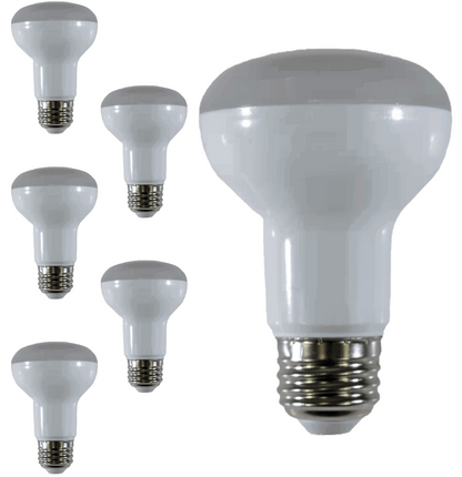 Damar R20 LED Flood Light Bulb 7.5W 525 Lumen E26 Medium Base 3000K Soft White for Office Home Recessed and Track Lighting Ceiling 120V 110° Beam Angle Dimmable White Finish Pack of 6