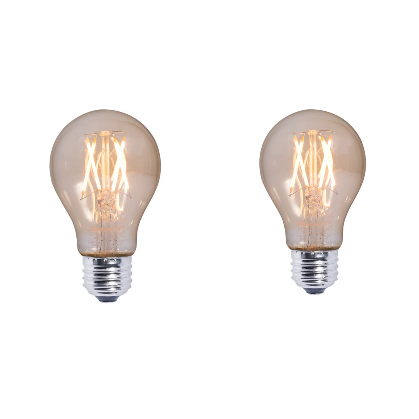 BULBRITE LED A19 MEDIUM SCREW (E26) 5W DIMMABLE FILAMENT LIGHT BULB 2200K/AMBER 40W INCANDESCENT EQUIVALENT 2PK (776602)