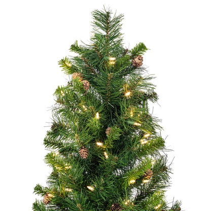 Vickerman 3' Cheyenne Pine Artificial Christmas Tree with 100 Multi-Colored LED Lights