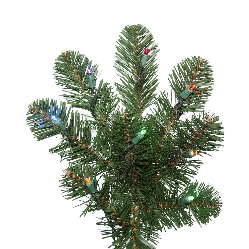 Vickerman 9' Oregon Fir Artificial Christmas Tree Wide Angle Single Mold Multi-Colored LED Lights