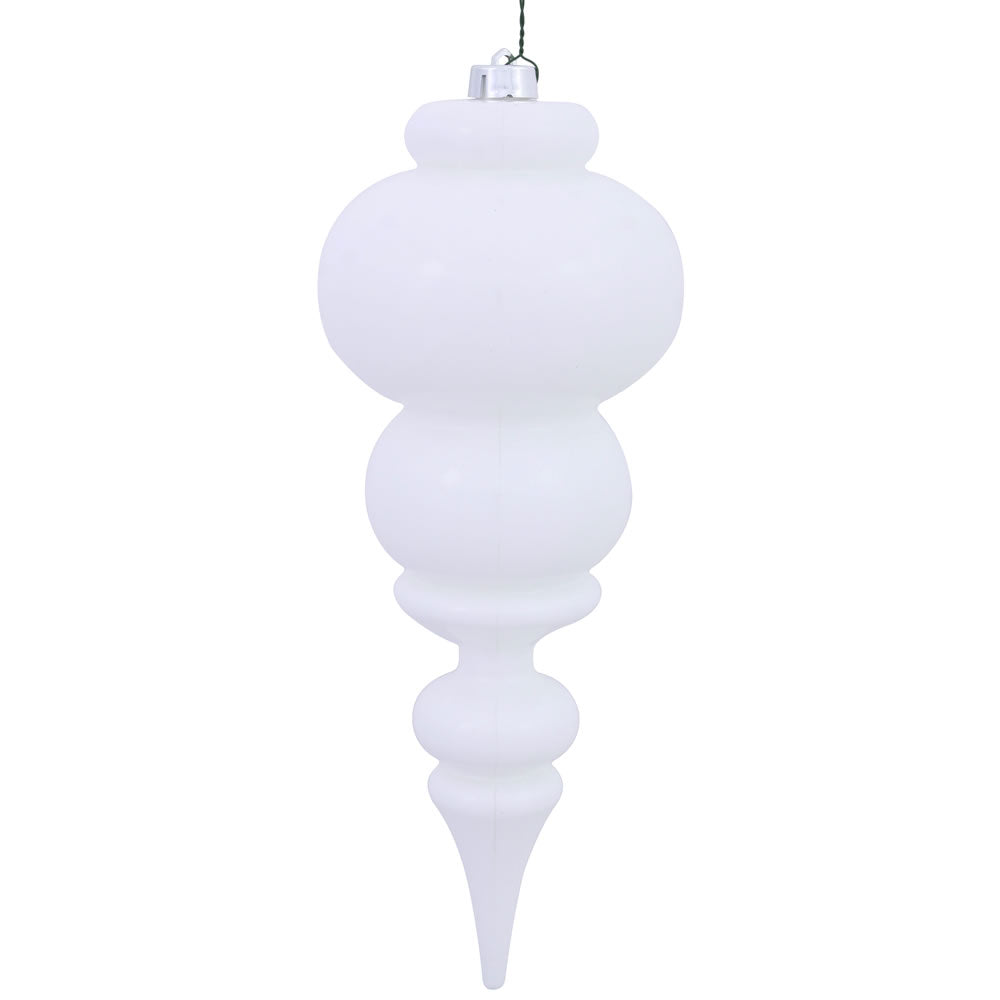 Vickerman 14" White Shiny Finial Ornament