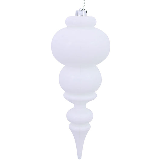 Vickerman 14" White Shiny Finial Ornament