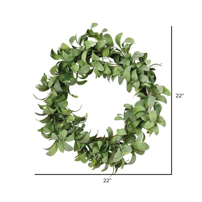 Vickerman 22" Artificial Lamb Ear Leaves Wreath.