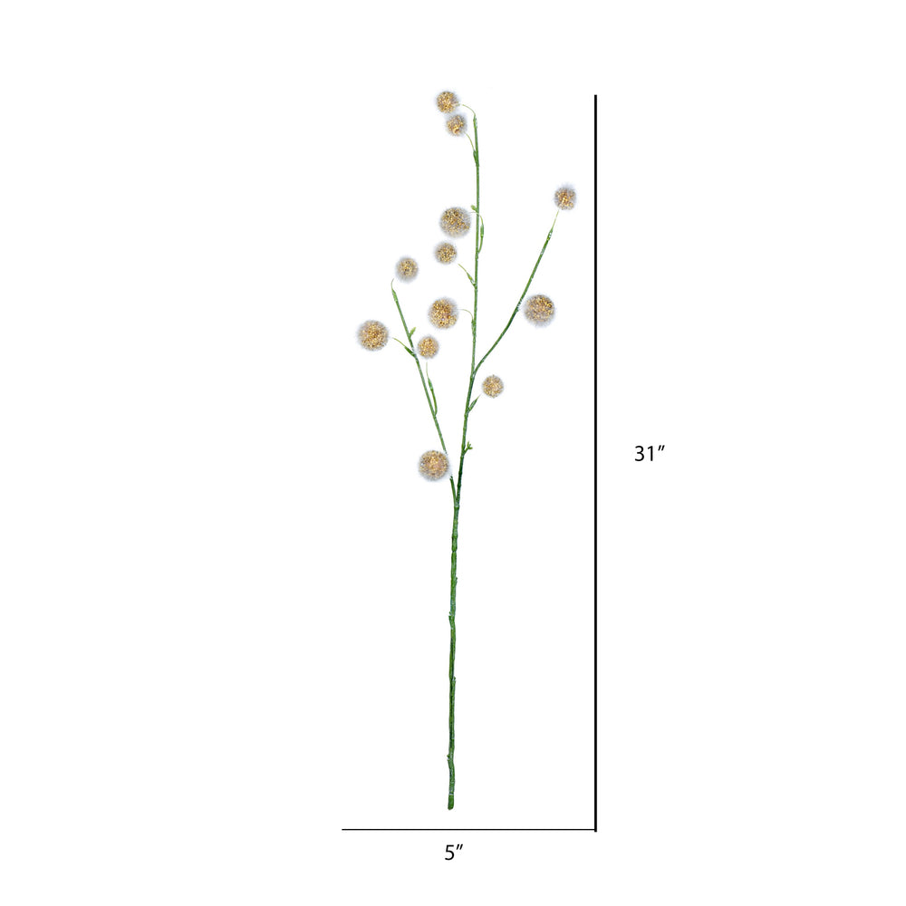 Vickerman 31" Artificial Yellow Pom Pom Spray. Includes 3 sprays per pack.