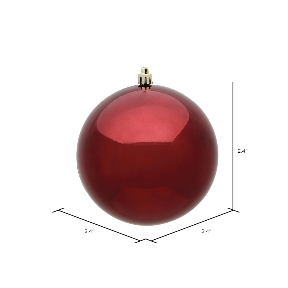 Vickerman 2.4" Burgundy Shiny Ball Ornament 24 per Bag