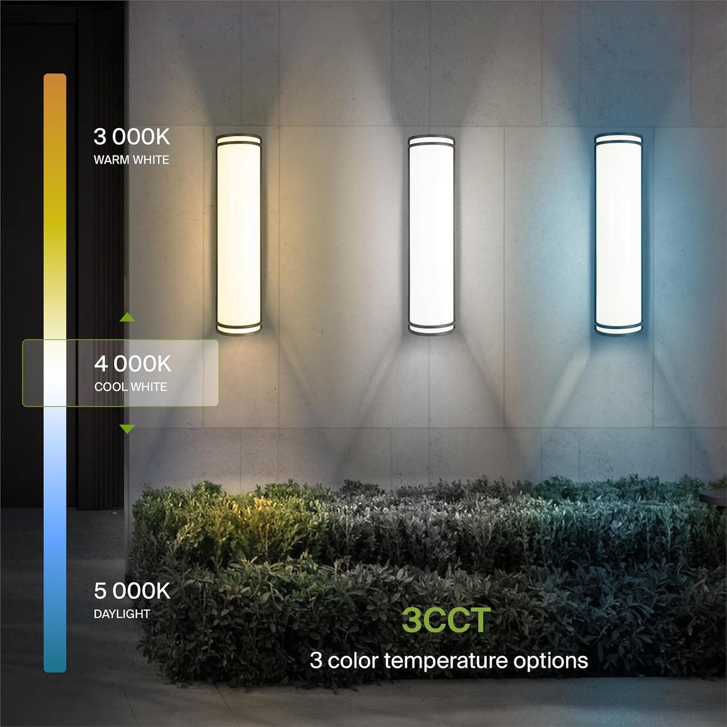 ASD Lighting LED Outdoor Wall Sconce 24" 25W 120-277V CCT Selectable 3000/4000/5000K Dimmable Oil Rubbed Bronze ETL