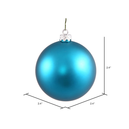 Vickerman 2.4" Turquoise Matte Ball Ornament 24 per Bag