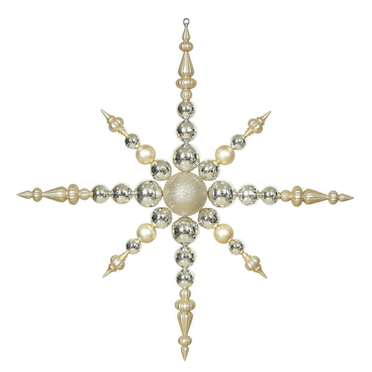 Vickerman 43" Champagne 3-Finish Snowflake Christmas Ornament