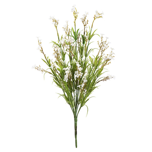 Vickerman 19" Artificial Green Mini Wild Flower Bush Set of 3