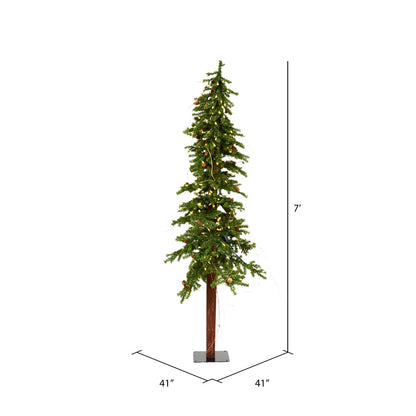 Vickerman 7' Alpine Artificial Christmas Tree Warm White Dura-lit LED Lights