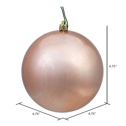 Vickerman 4.75" Rose Gold Shiny Ball Ornament 4 per Bag