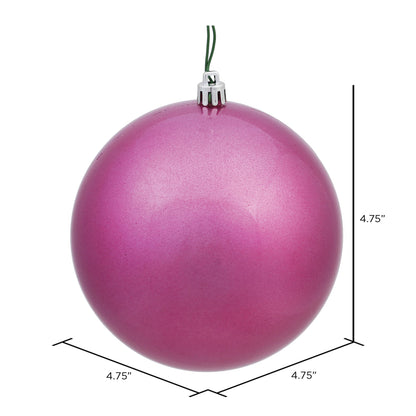 Vickerman 4.75" Mauve Candy Ball Ornament 4 per Bag