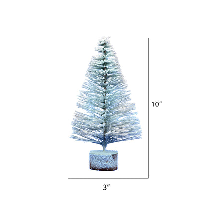 Vickerman 10" Flocked Village Artificial Christmas tree Set of 4