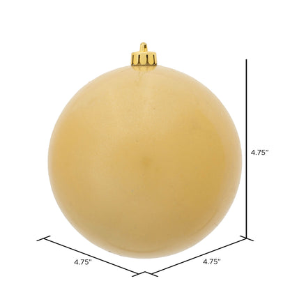 Vickerman 4.75" Champagne Candy Ball Ornament 4 per Bag