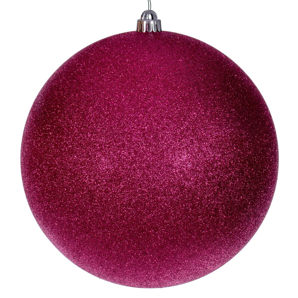 Vickerman 12" Hot Pink 4-Finish Ball Ornament Set 4 per box.