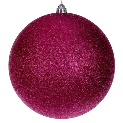 Vickerman 12" Hot Pink 4-Finish Ball Ornament Set 4 per box.