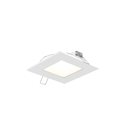 DALS 4 Inch Square Recessed Panel Light with Junction Box/Driver | CCT Color Selectable | 11W, 770 Lumens | Dimmable Pot Light | Wet Rated | ETL Certified