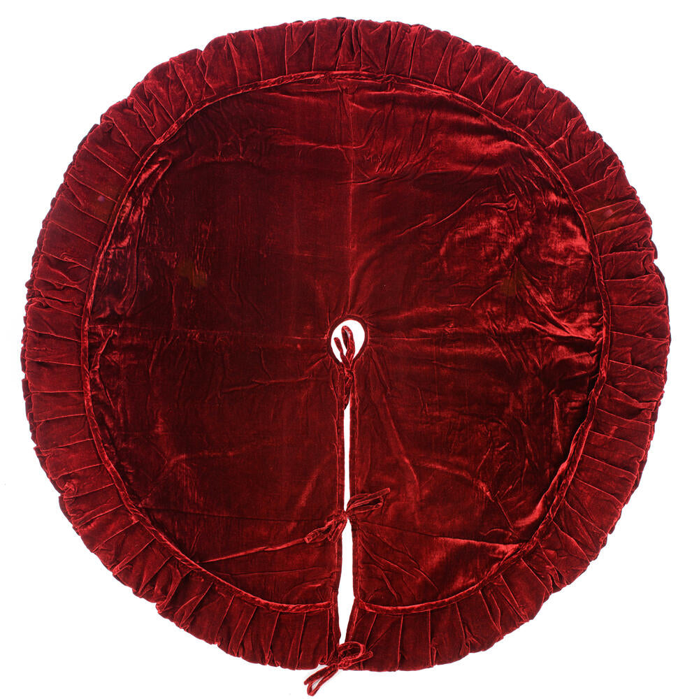 Vickerman 60" Plush Wine Velvet Christmas Tree Skirt